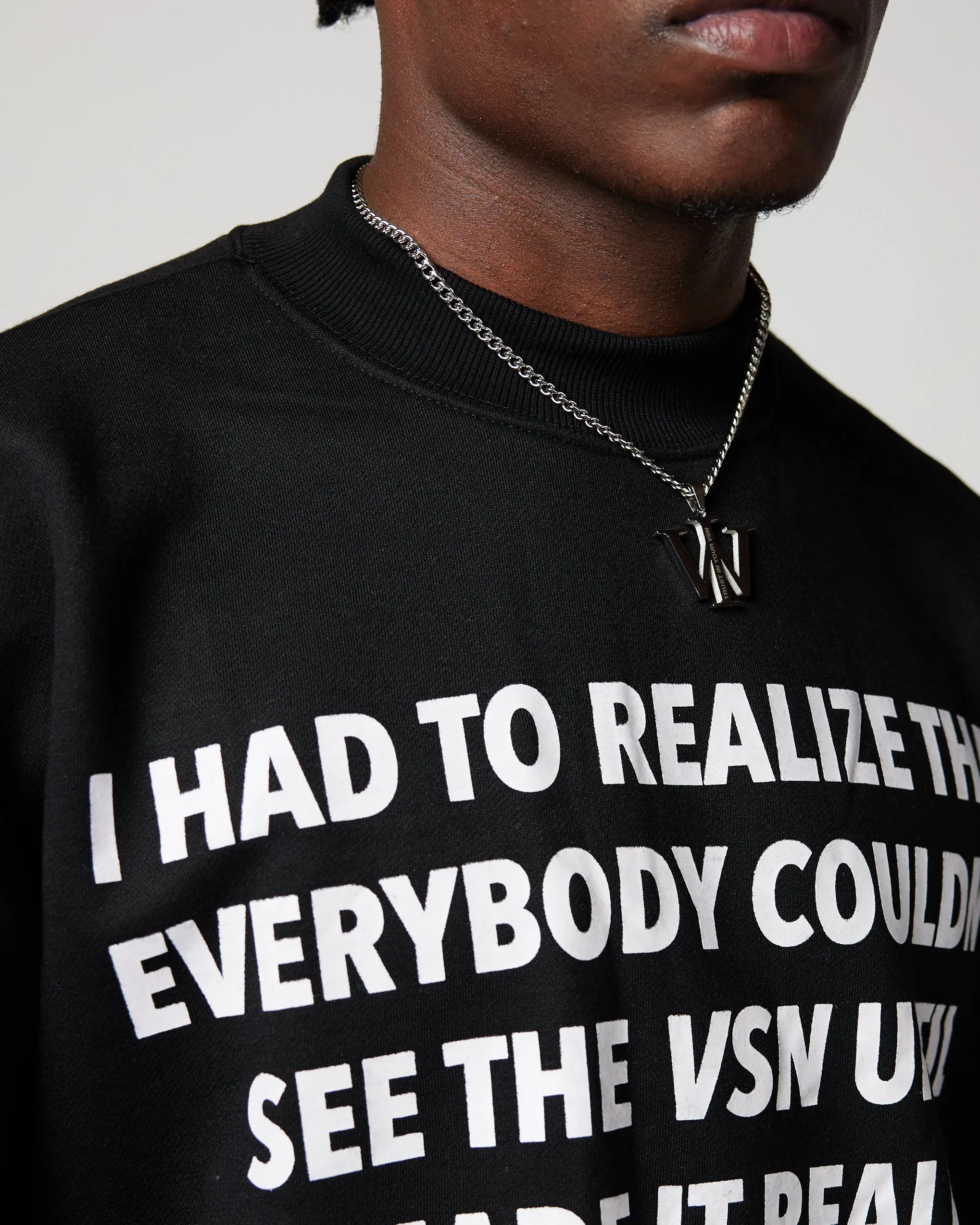 “3D WI” Cropped Sleeve Crewneck Tee (Black)