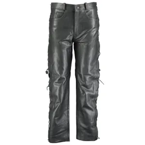 502 Jean Style Leather Pants Trousers with Side Laces
