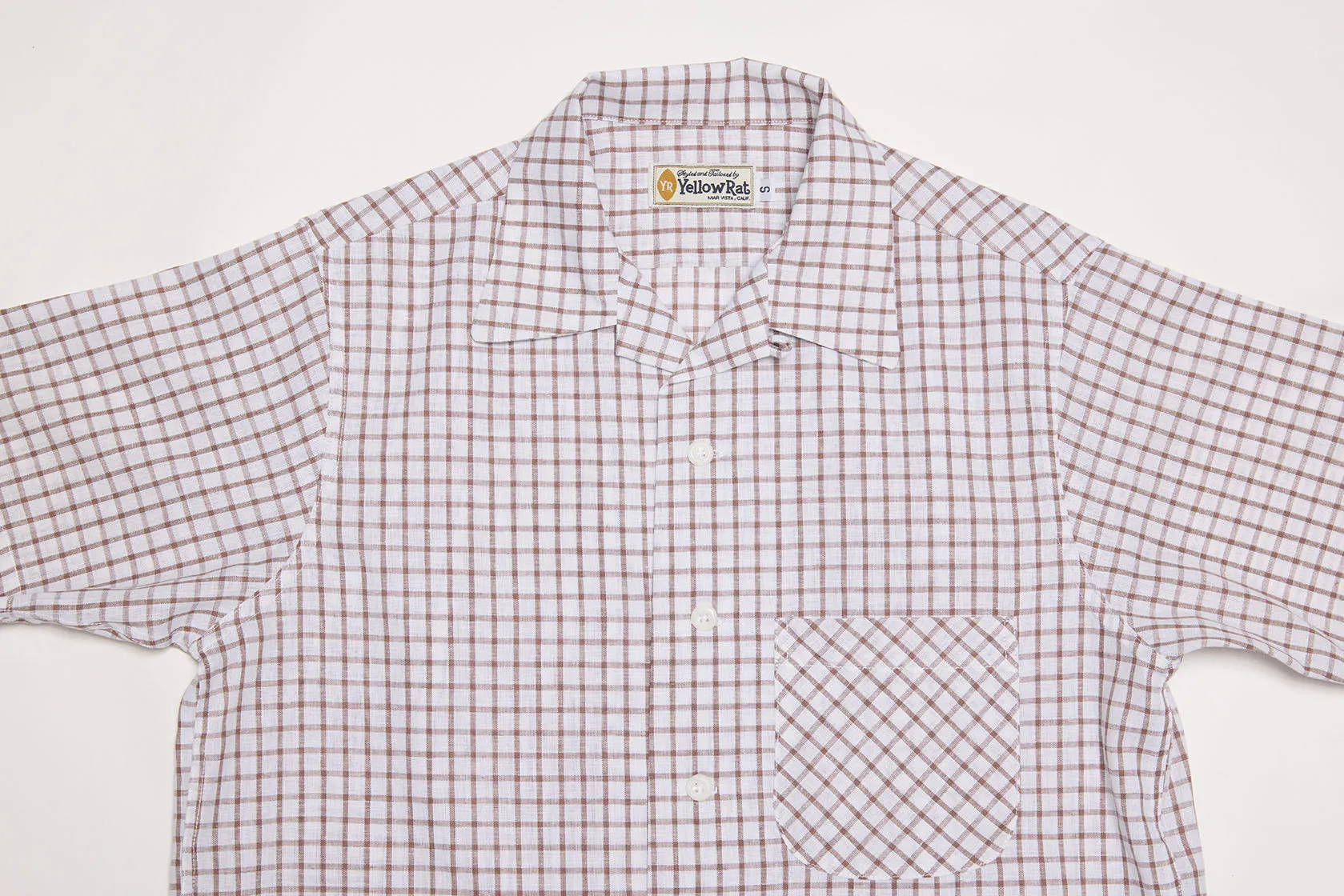 50s Round Collar Shirt (Brown)
