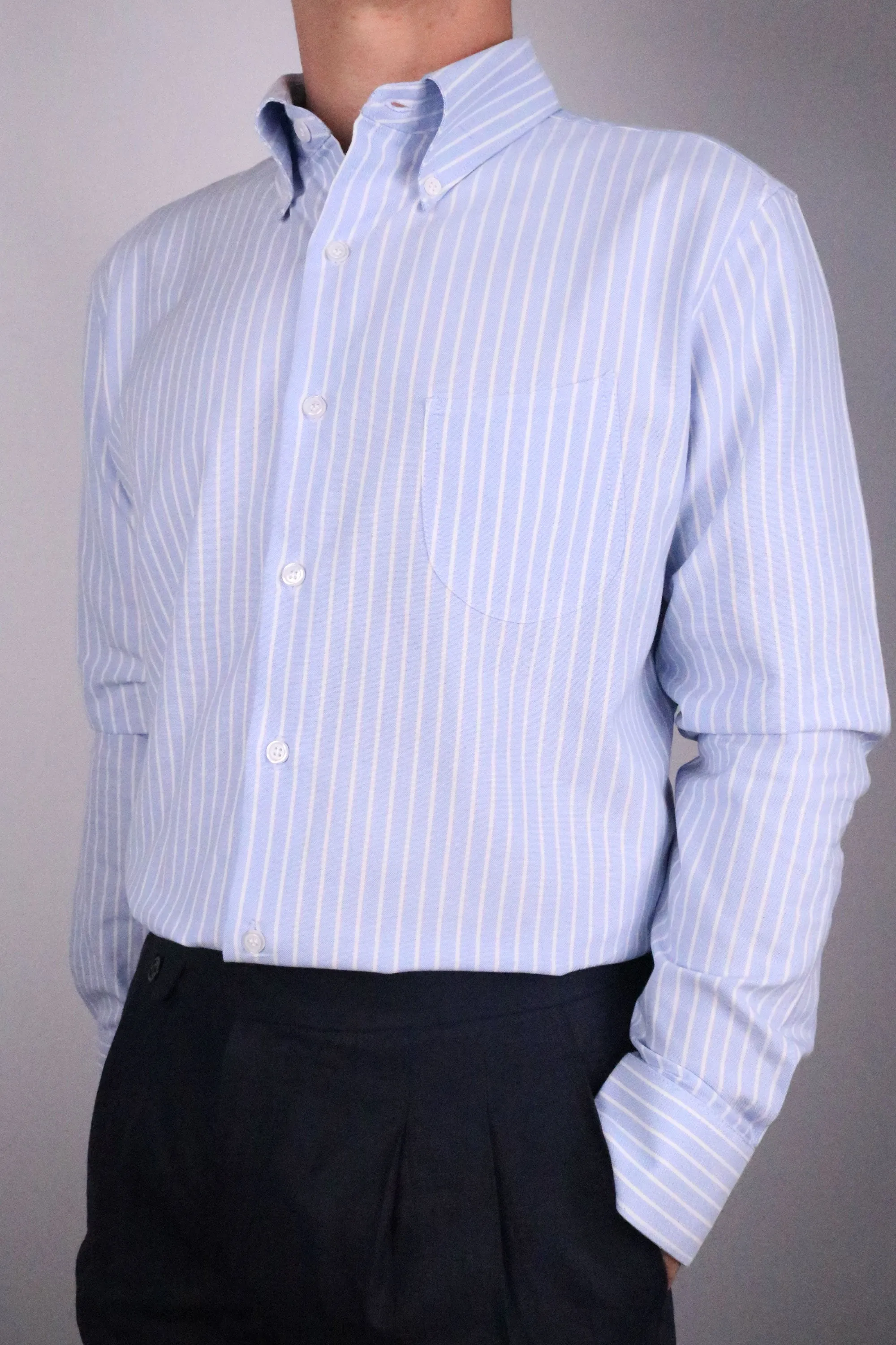 75 Vintage Blue Stripe OCBD Shirt