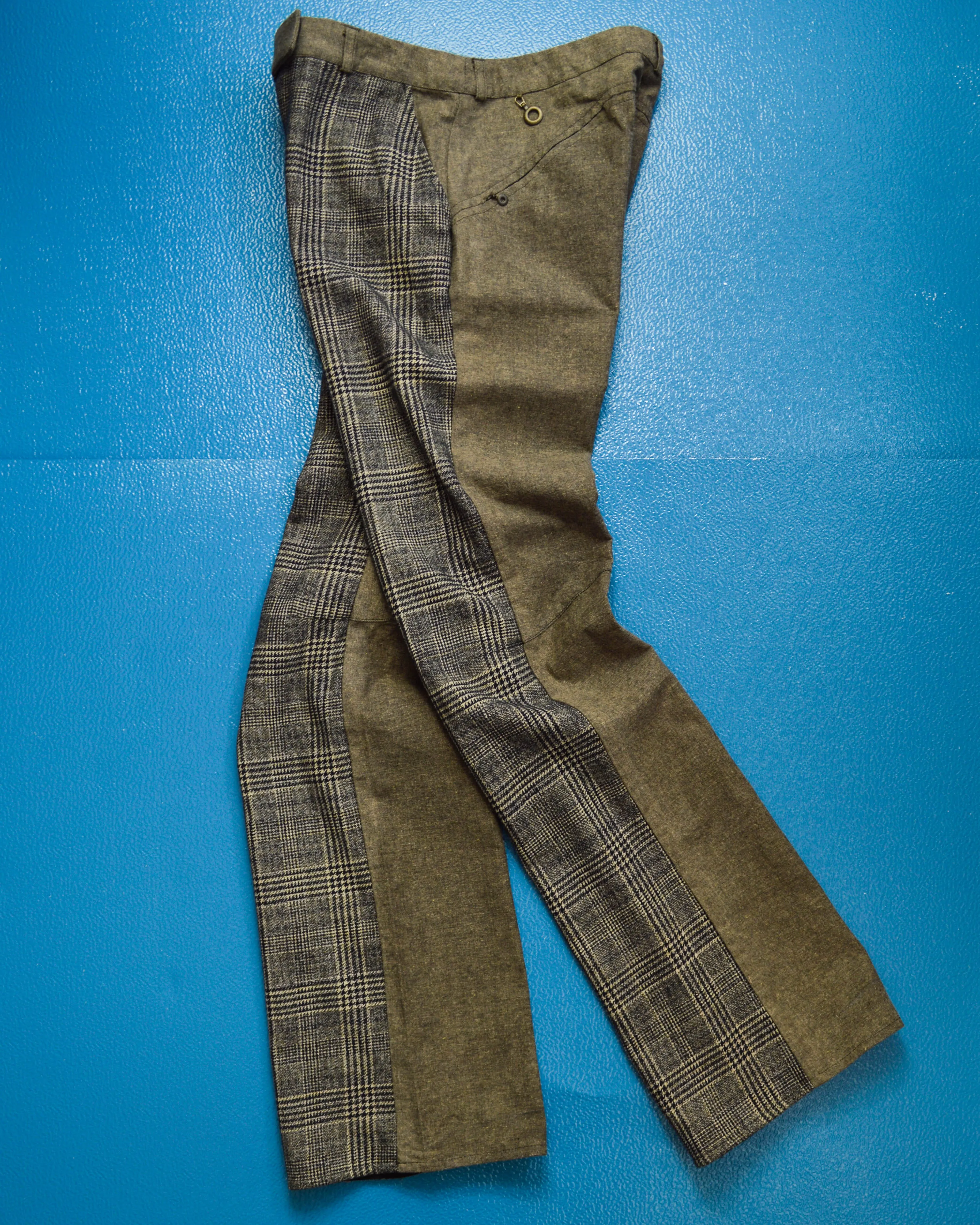 90s Hybrid Houndstooth Panelled Pants  Trousers (~31~)