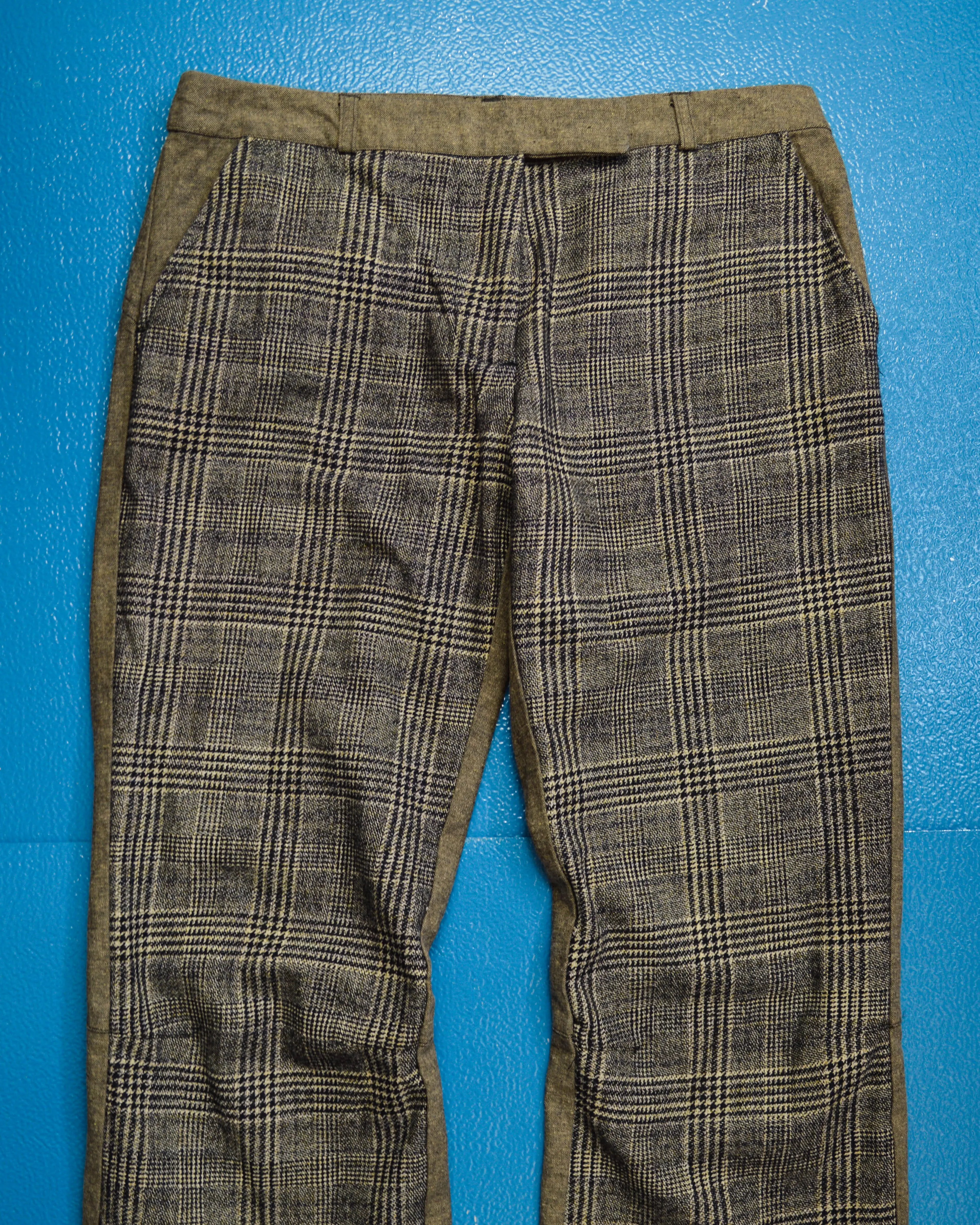 90s Hybrid Houndstooth Panelled Pants  Trousers (~31~)