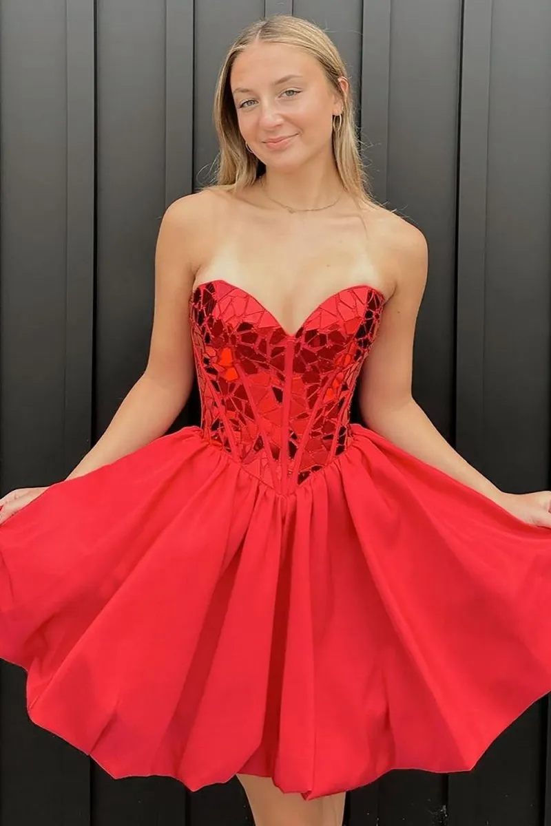 A-line Off the Shoulder Short Homecoming Dresses