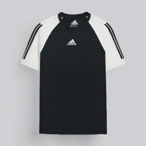 ADDAS Imported Mesh Shoulder Dri Fit T-Shirt (White & Black)