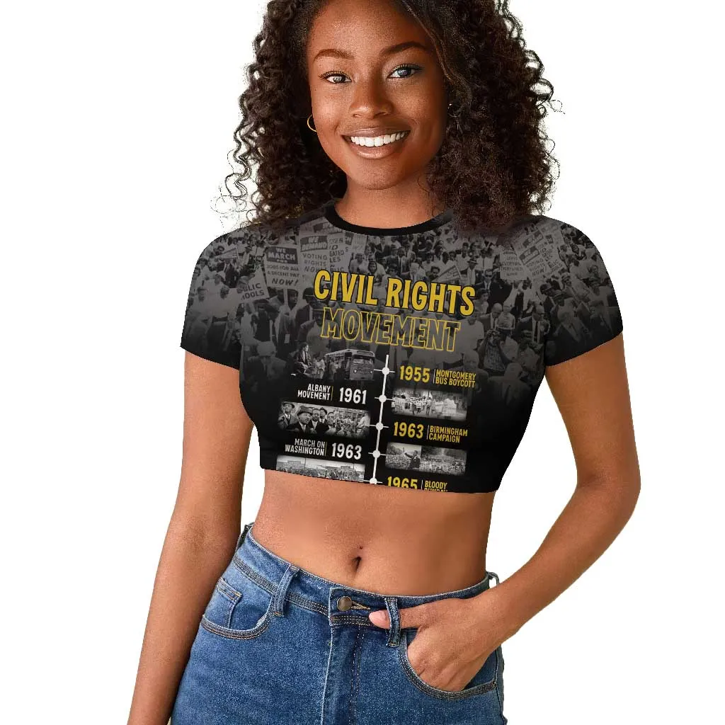 African-American History Month Raglan Cropped T shirt Civil Rights Movement LT15