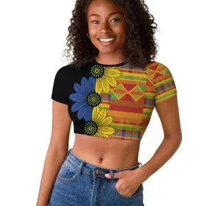 African Ethnic Kitenge Ankara Style Raglan Cropped T shirt LT9