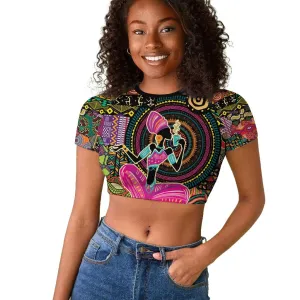 African Women Ethnic Motifs Raglan Cropped T shirt LT9