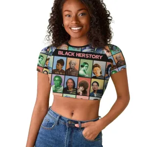 Afro Black Herstory Raglan Cropped T shirt African Women History DT03