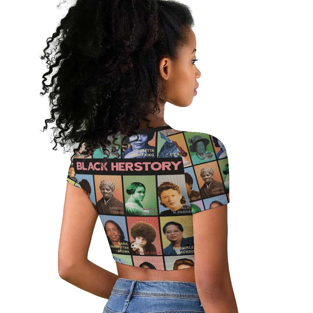 Afro Black Herstory Raglan Cropped T shirt African Women History DT03