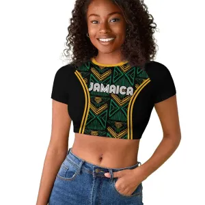 Afro-Jamaica Custom Raglan Cropped T shirt Reggae Boyz Ethnic Motifs LT7