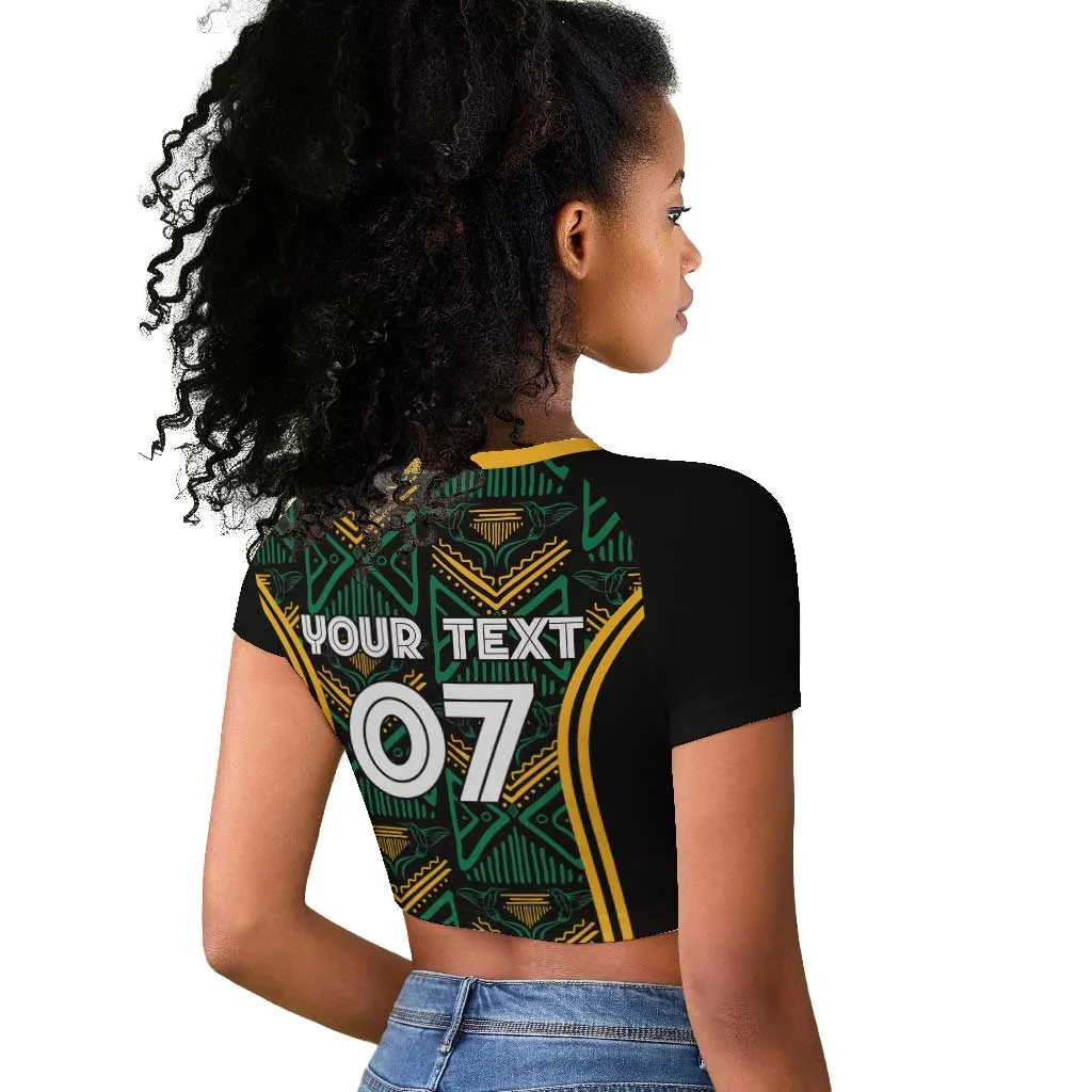 Afro-Jamaica Custom Raglan Cropped T shirt Reggae Boyz Ethnic Motifs LT7