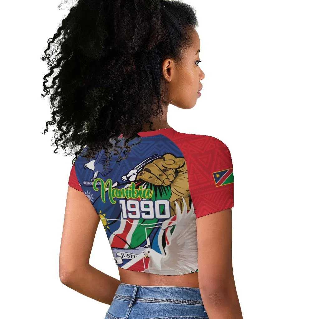 Afro Namibia Independence Day Raglan Cropped T shirt Namibian 1990 African Pattern LT14
