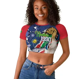 Afro Namibia Independence Day Raglan Cropped T shirt Namibian 1990 African Pattern LT14