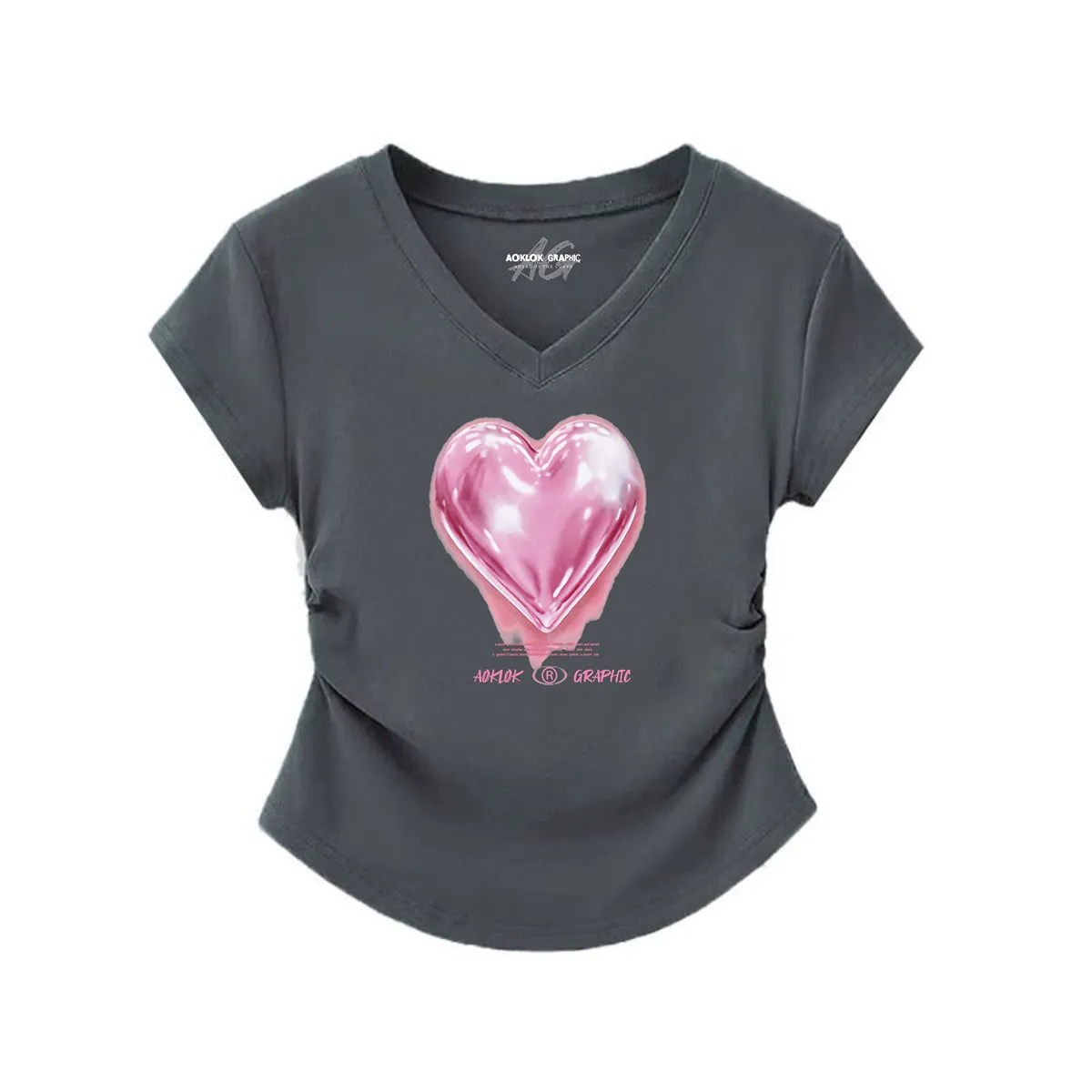 AG Give Me Your Heart Straight-Shoulder V-neck With Belted Waist