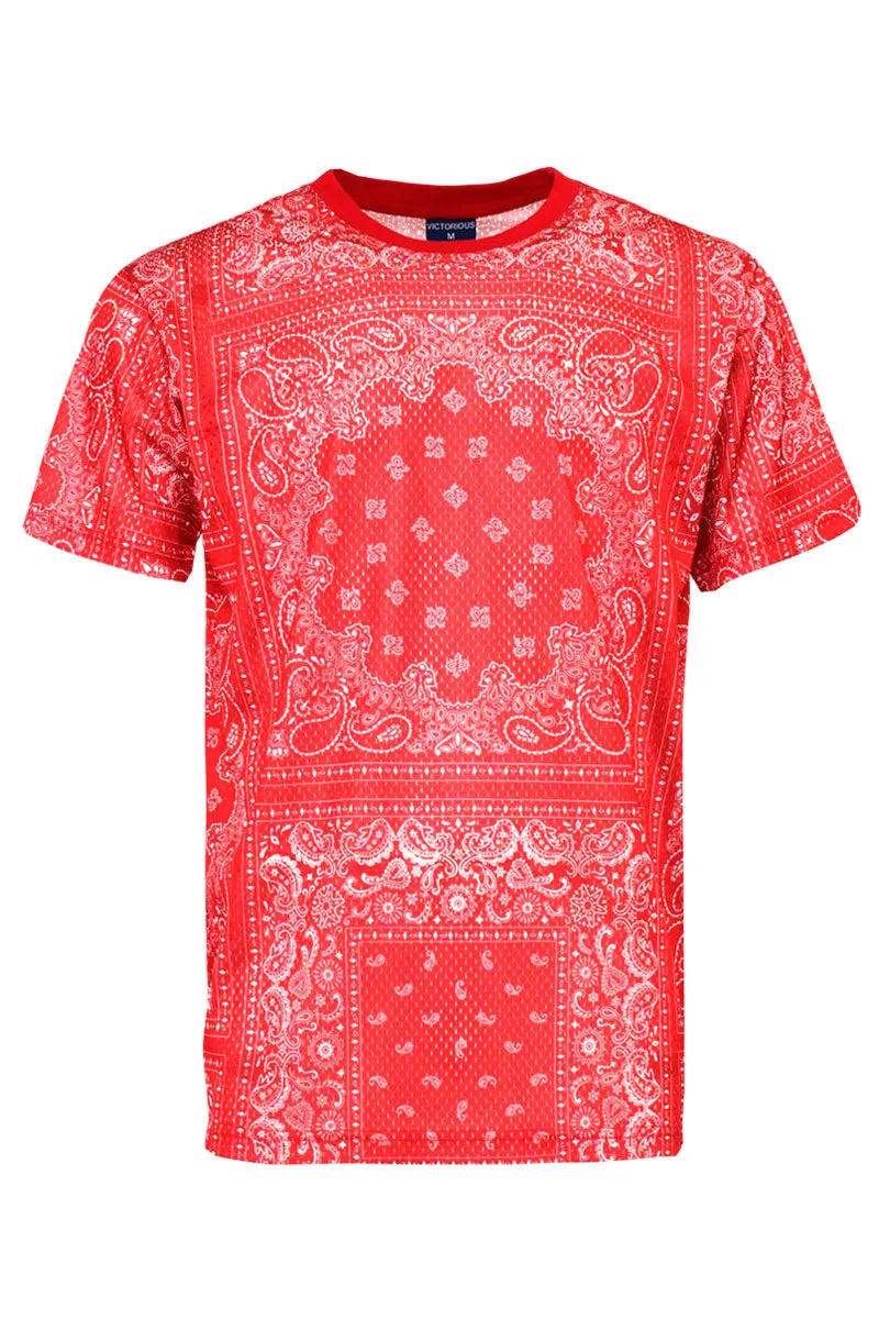 Air Mesh Bandana Print T-shirts