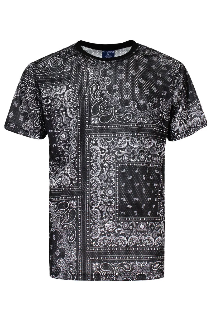 Air Mesh Bandana Print T-shirts