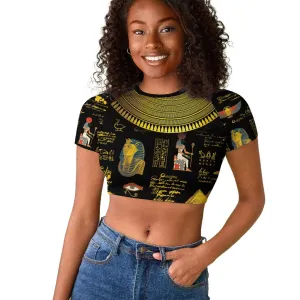 Ancient Egypt and Hieroglyphs Raglan Cropped T shirt LT9