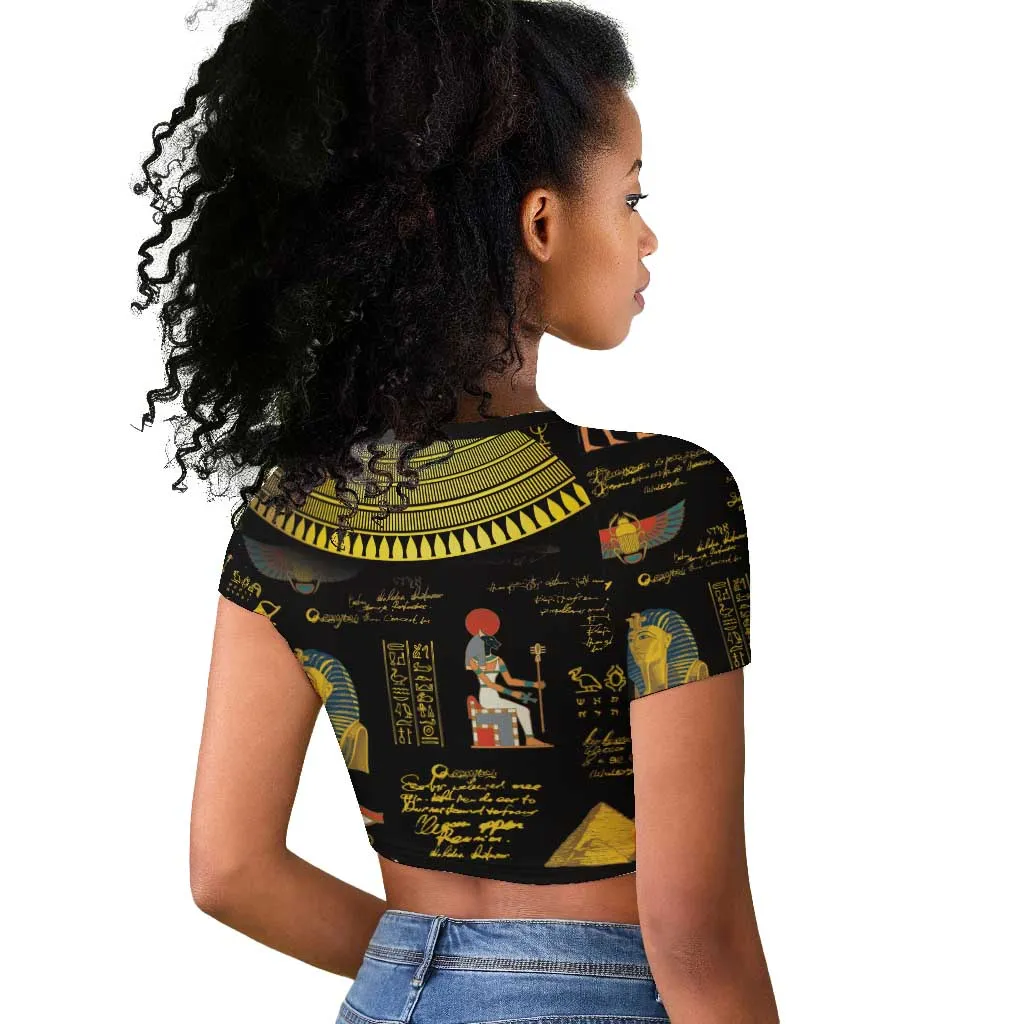 Ancient Egypt and Hieroglyphs Raglan Cropped T shirt LT9