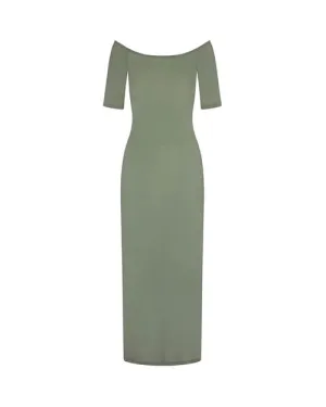 ANEMOS | Carolyn Off The Shoulder Midi Dress | Sage