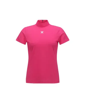 ANEW Golf: Women's High-Neck Mesh Back Short-Sleeved T-Shirt - Pink