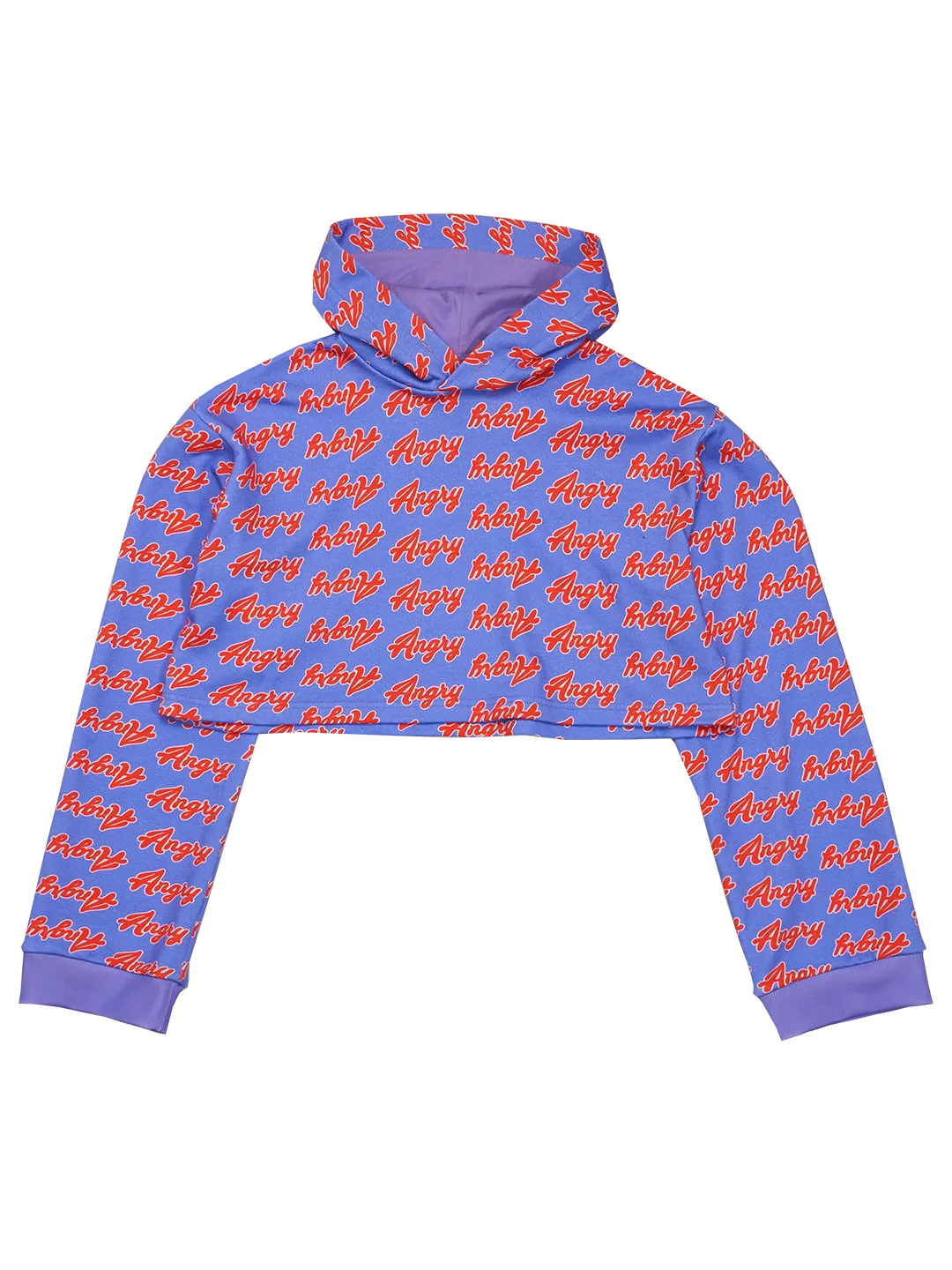 Angry Print Cropped Hoodie