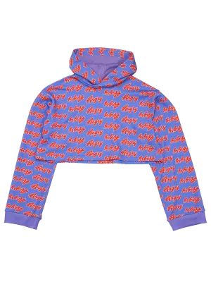 Angry Print Cropped Hoodie
