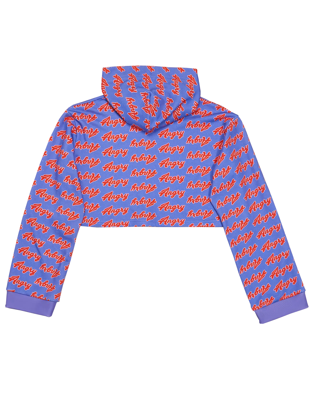 Angry Print Cropped Hoodie
