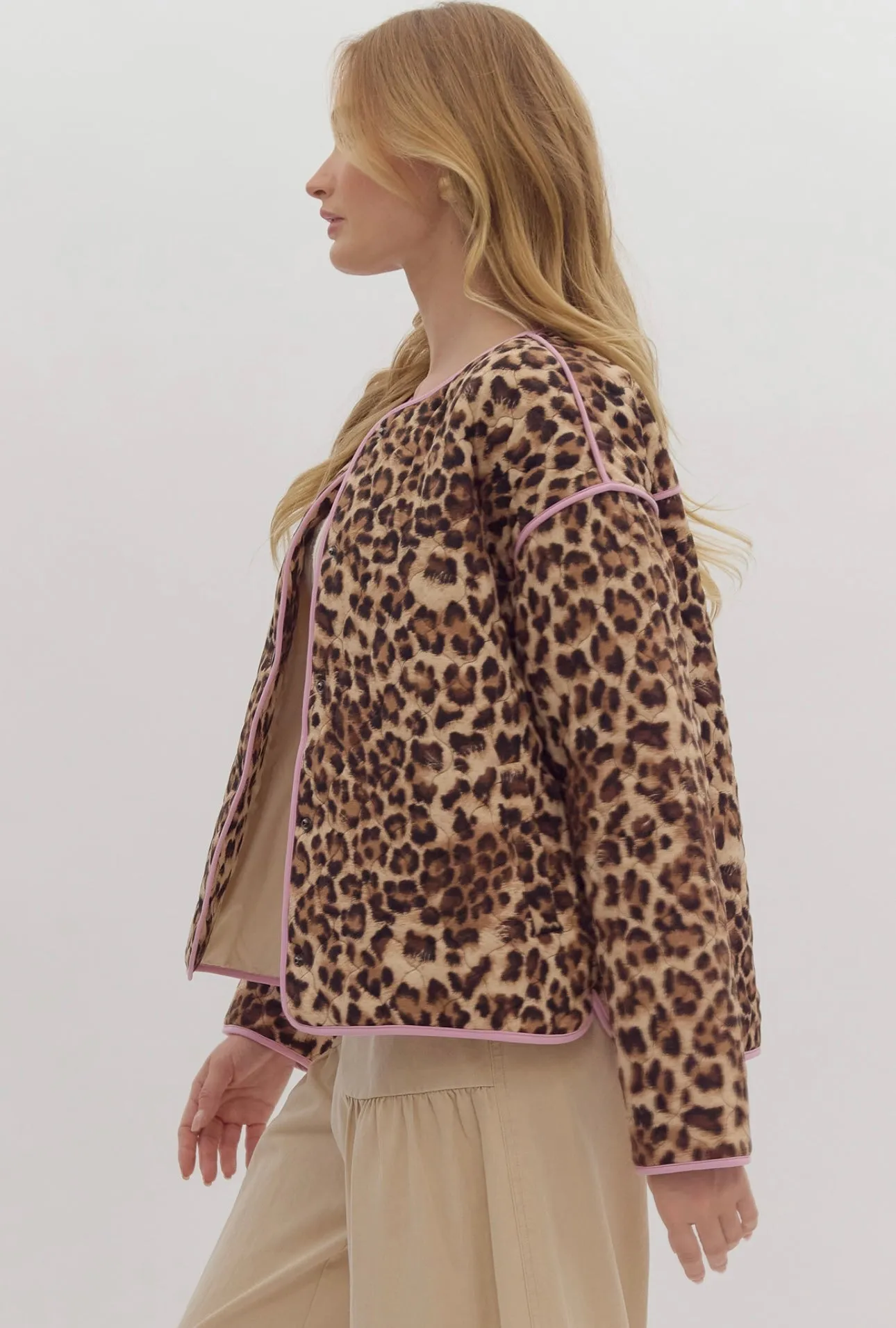 Animal Print Quilted Jacket