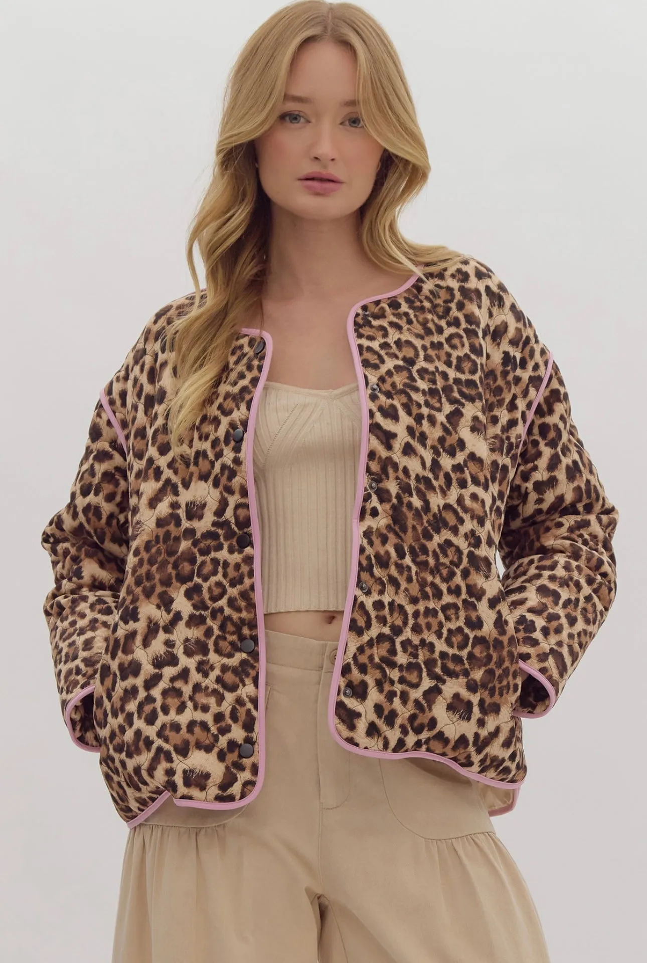 Animal Print Quilted Jacket