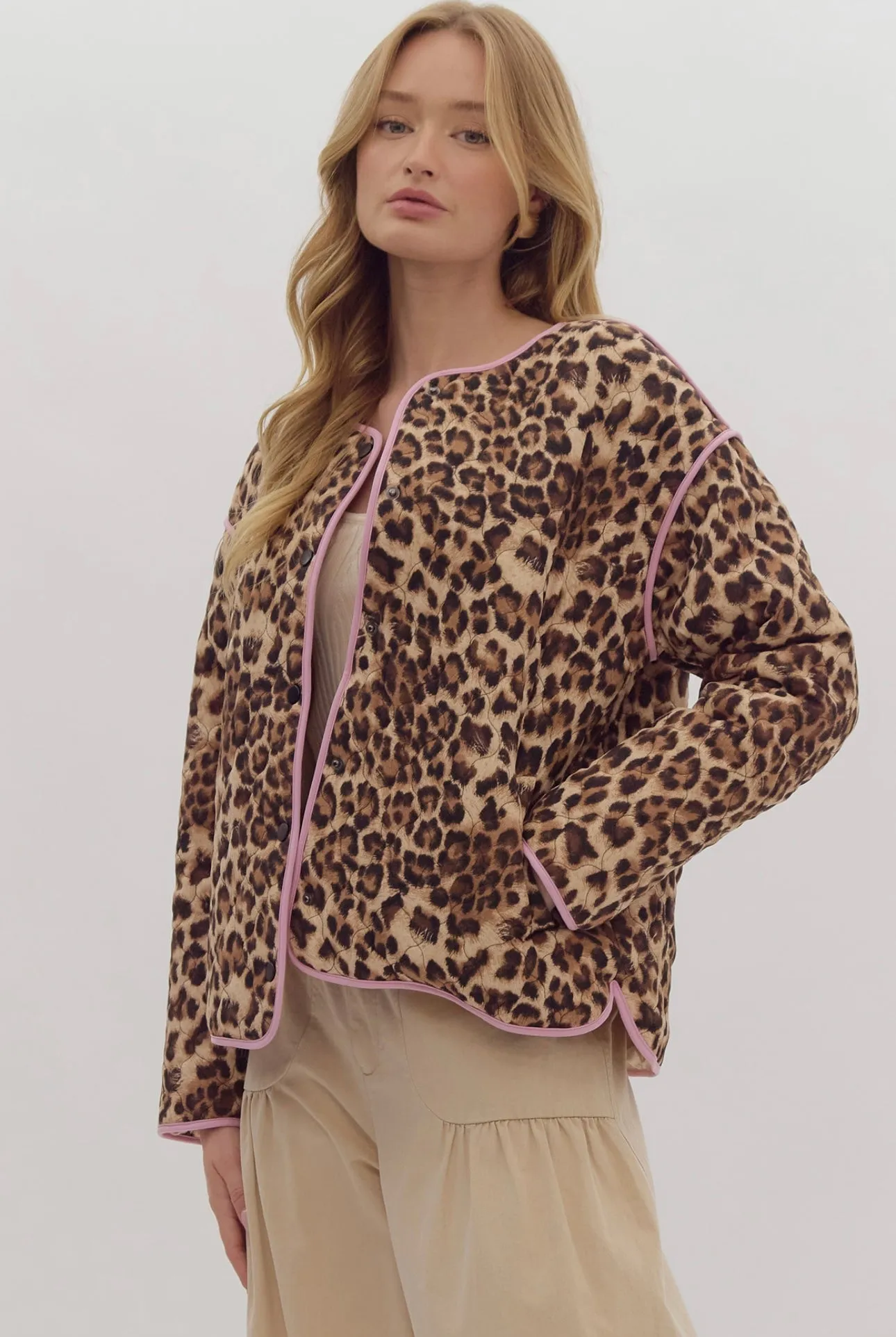 Animal Print Quilted Jacket