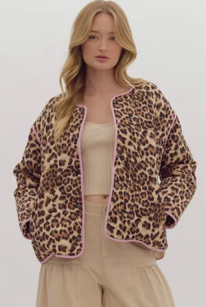 Animal Print Quilted Jacket