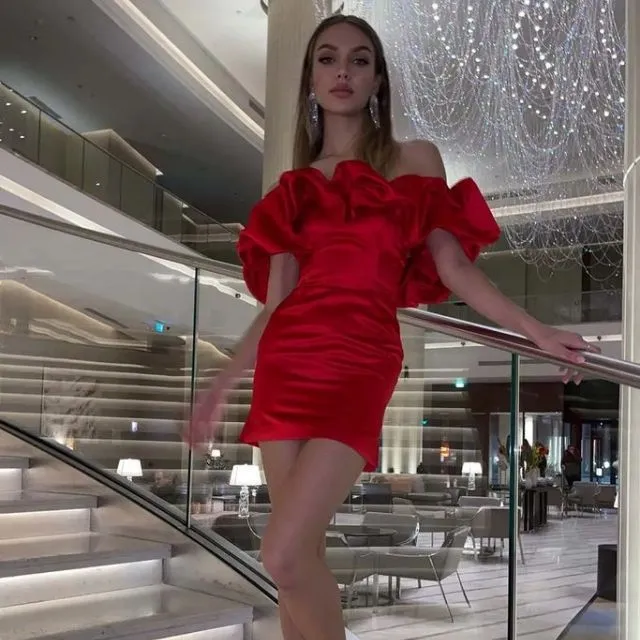 Anoushka® | Off-The-Shoulder Cocktail Dress With Ruffle Detail