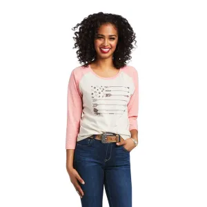 Ariat Top Womens Arrow Raglan Oatmeal Heather