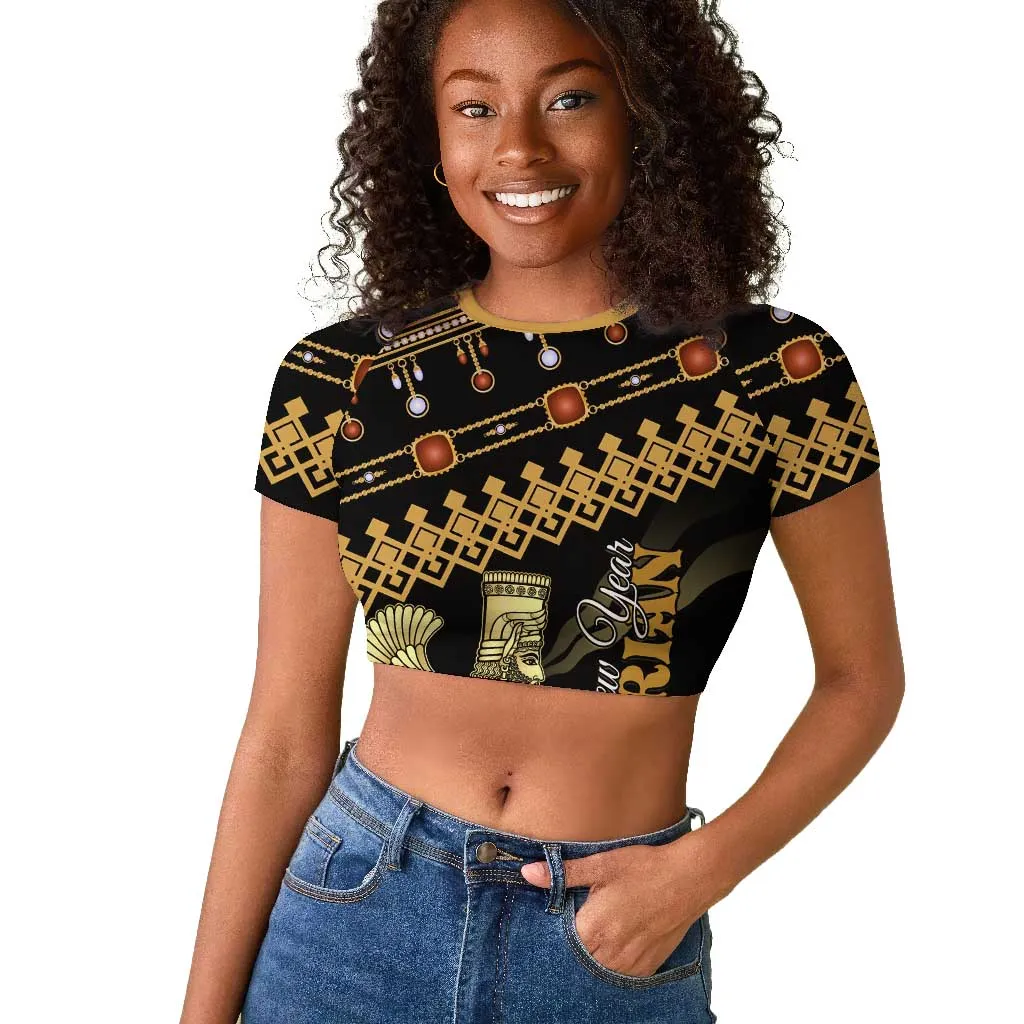 Assyrian New Year Raglan Cropped T shirt Akitu 6774 Kha B Nissan LT01