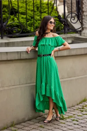 Asymmetrical Ruffled Maxi Dress