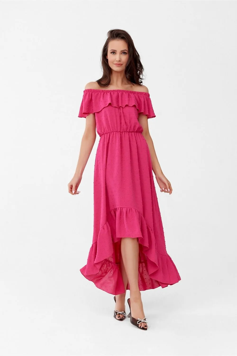 Asymmetrical Ruffled Maxi Dress