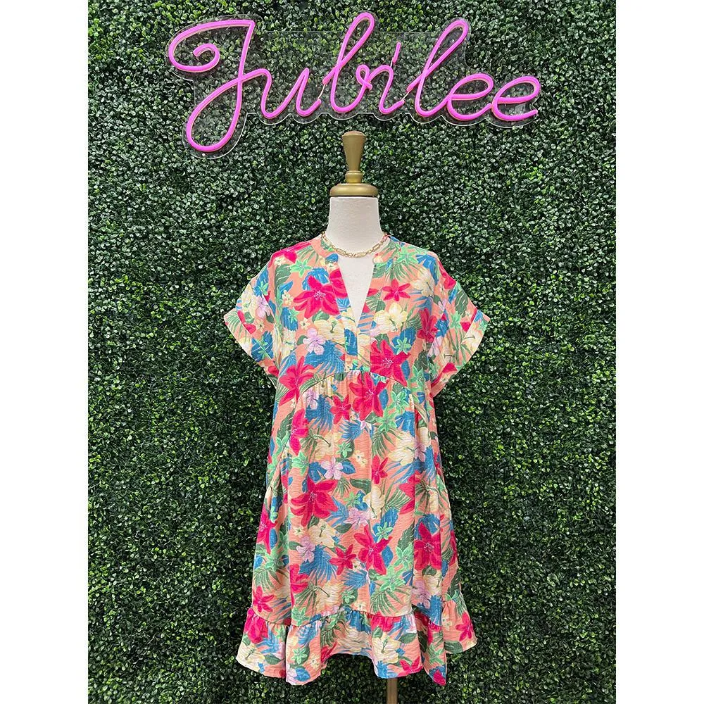 Avani Floral Woven Ruffle Dress