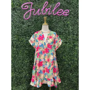 Avani Floral Woven Ruffle Dress