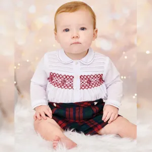 Baby Boys Tartan Shorts and Shirt Outfit - Sarah Louise 013132