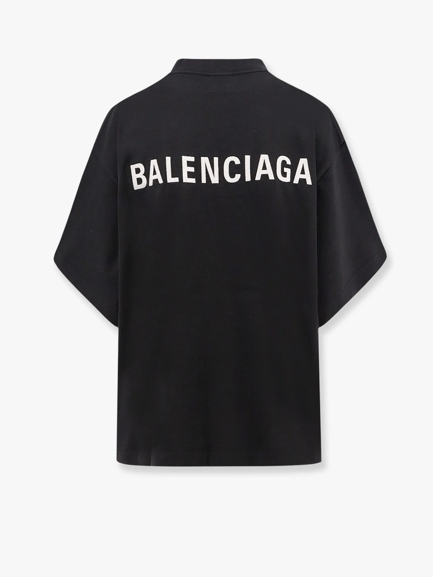 Balenciaga Cropped T Shirt With Logo Embroidery