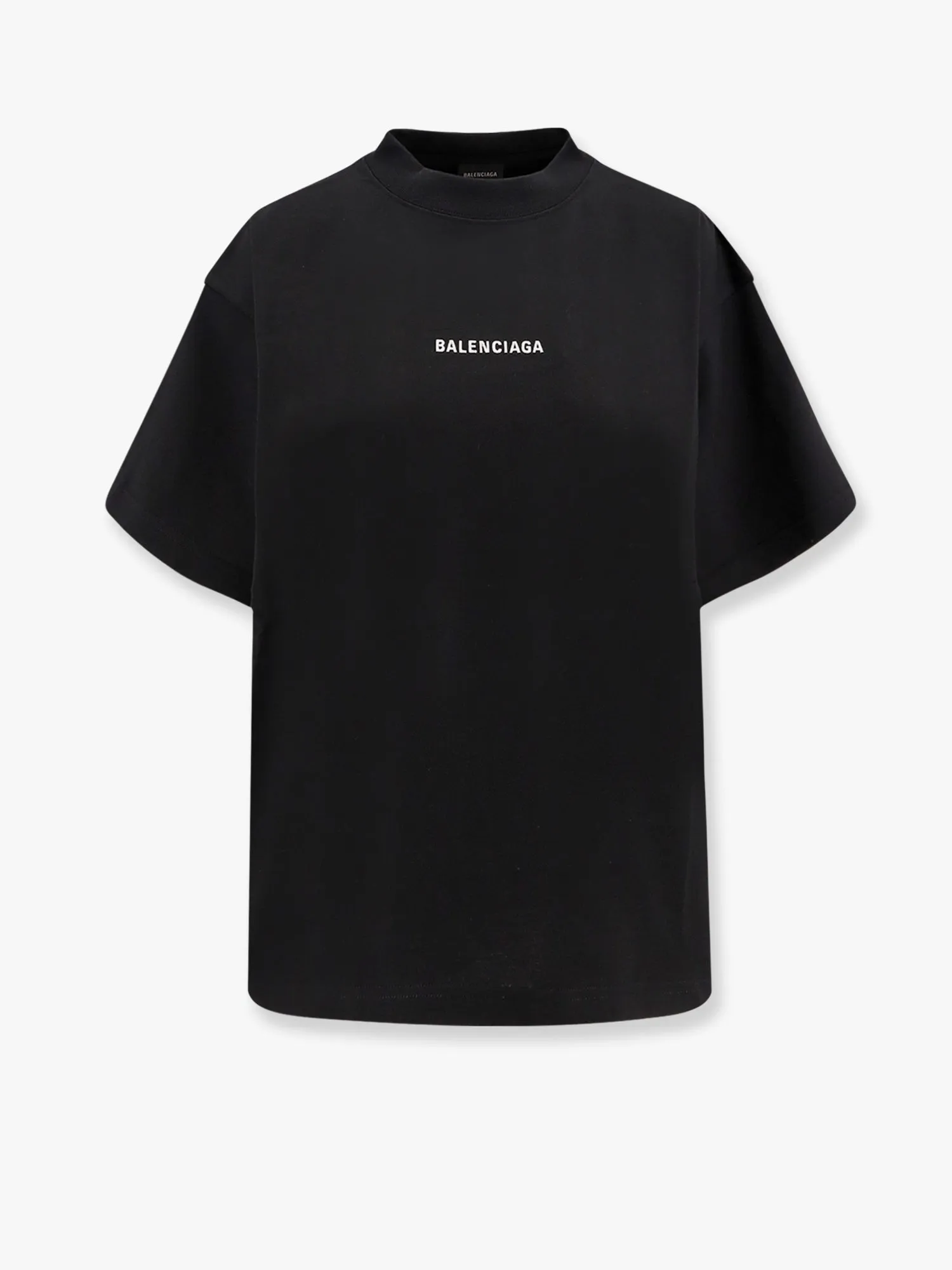 Balenciaga Cropped T Shirt With Logo Embroidery