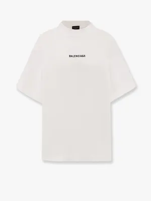 Balenciaga Cropped T Shirt With Logo Embroidery