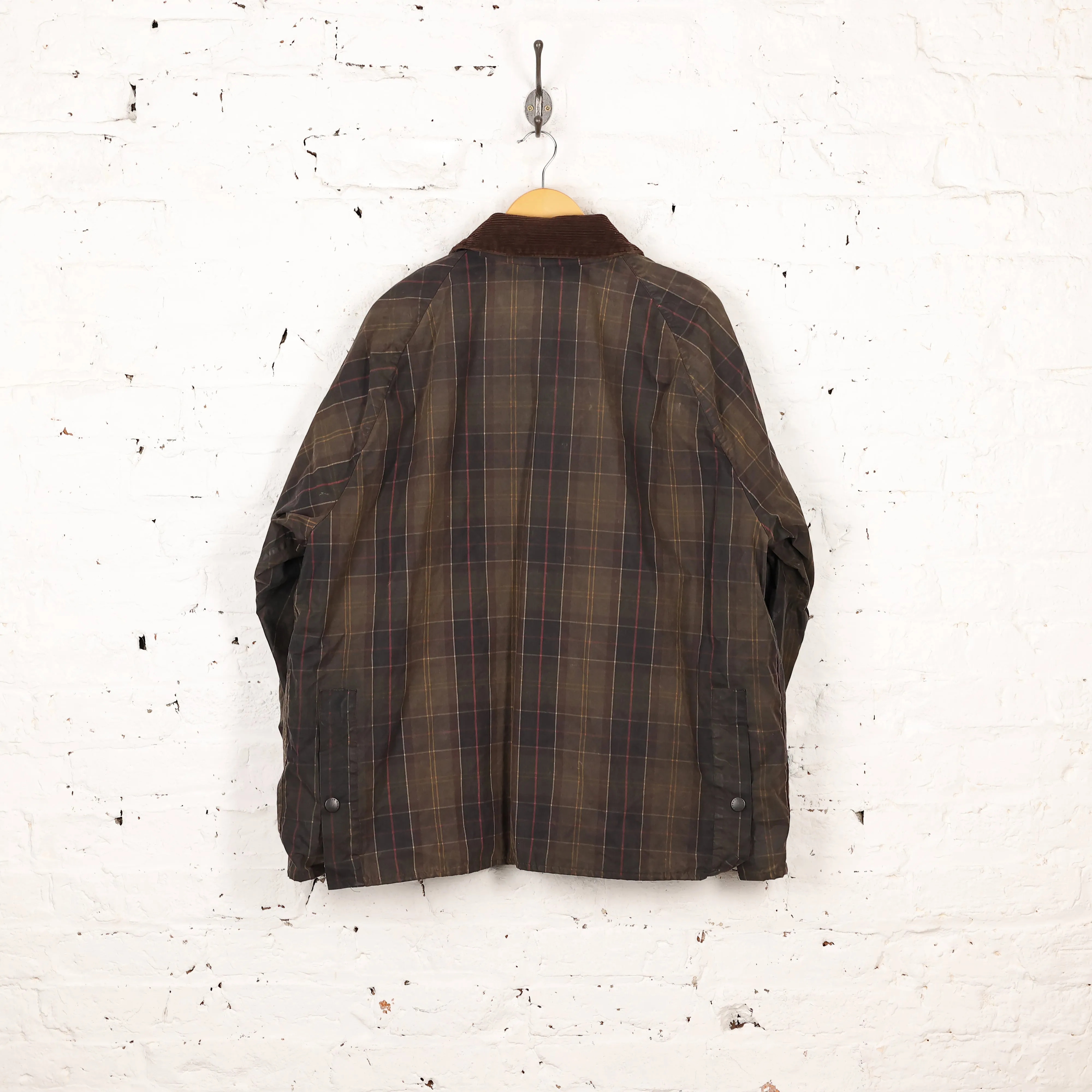 Barbour Bedale Tartan Check Wax Jacket  - Green - XXL