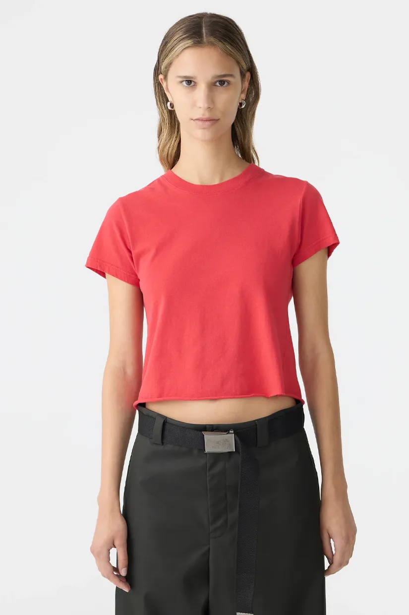 Bassike Raw Edge Baby T.shirt - Hibiscus