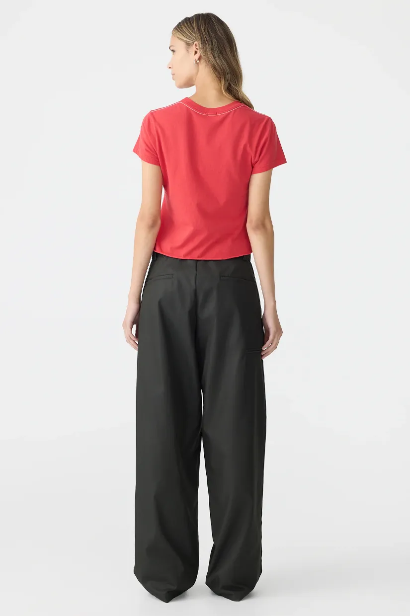 Bassike Raw Edge Baby T.shirt - Hibiscus