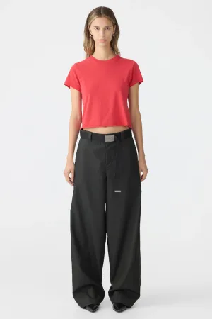 Bassike Raw Edge Baby T.shirt - Hibiscus