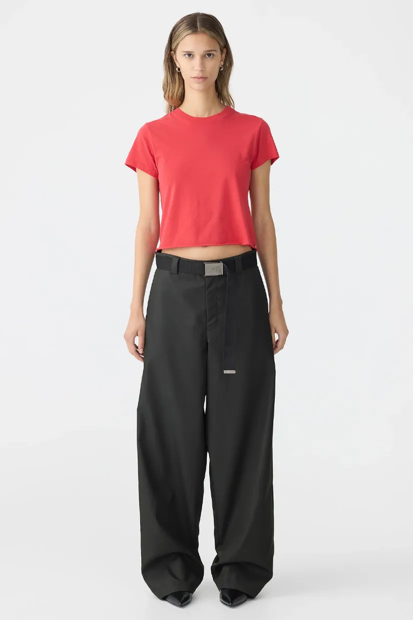 Bassike Raw Edge Baby T.shirt - Hibiscus