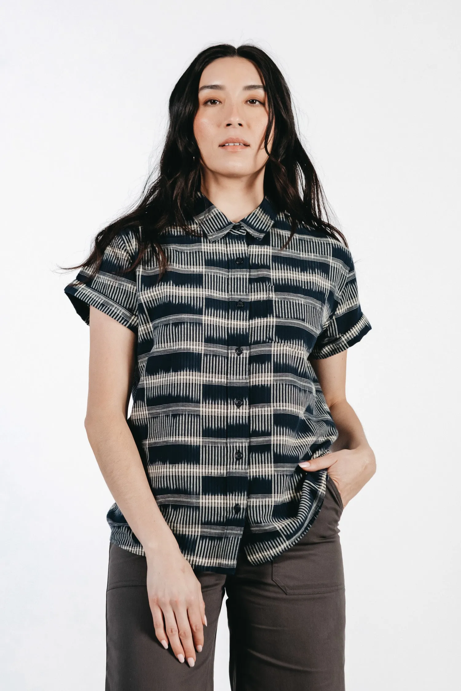 Bea Shirt / Ikat Plaid (old)