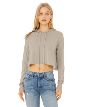 Bella Canvas Ladie's Cropped Long Sleeve Hoodie T-Shirt | Tan Triblend