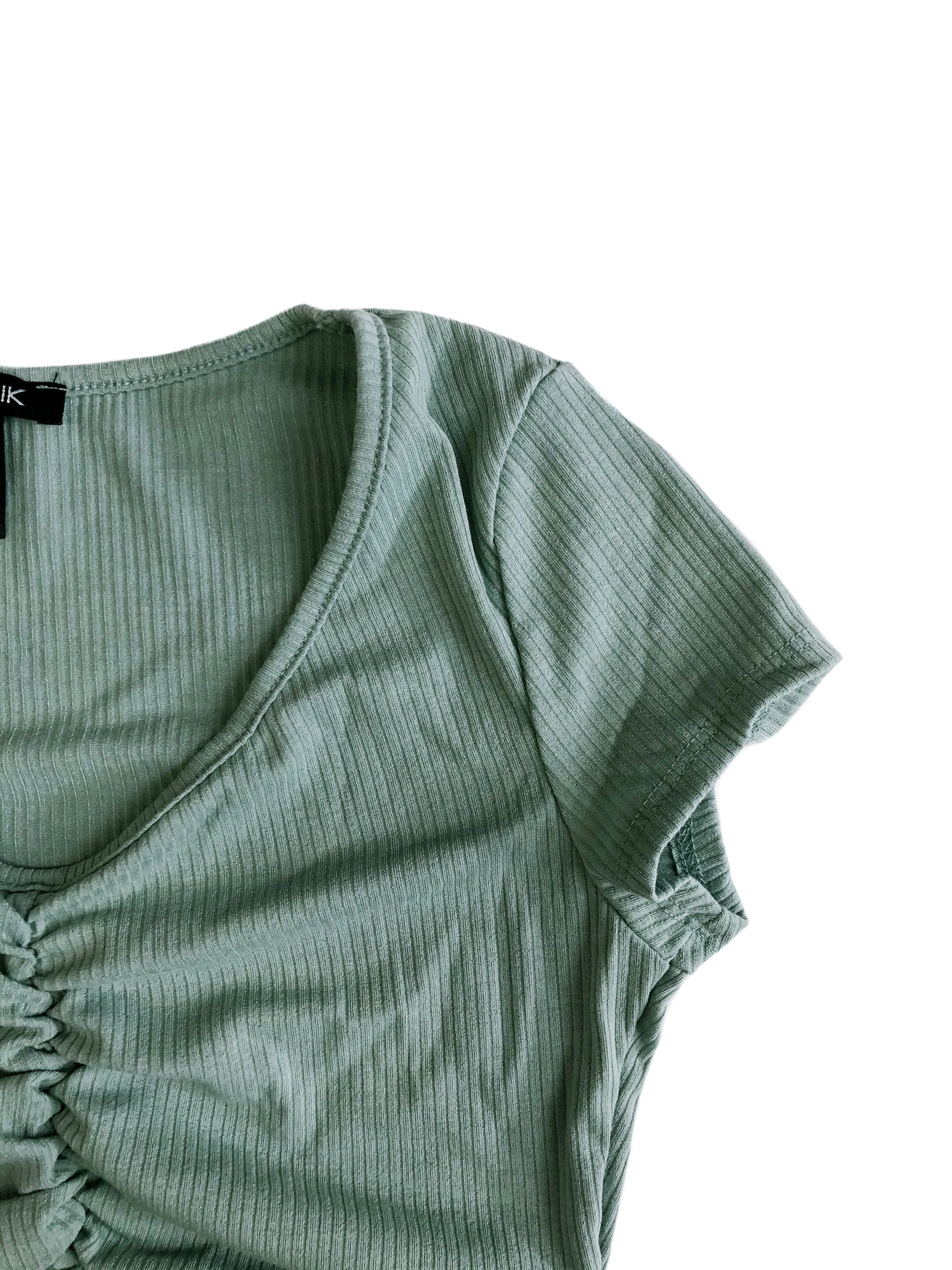 Belle Ribbed Crop Top - Sage